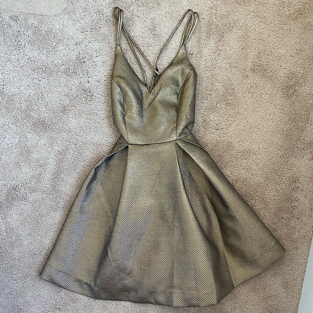 Fashion Nova Metallic Prom Dress